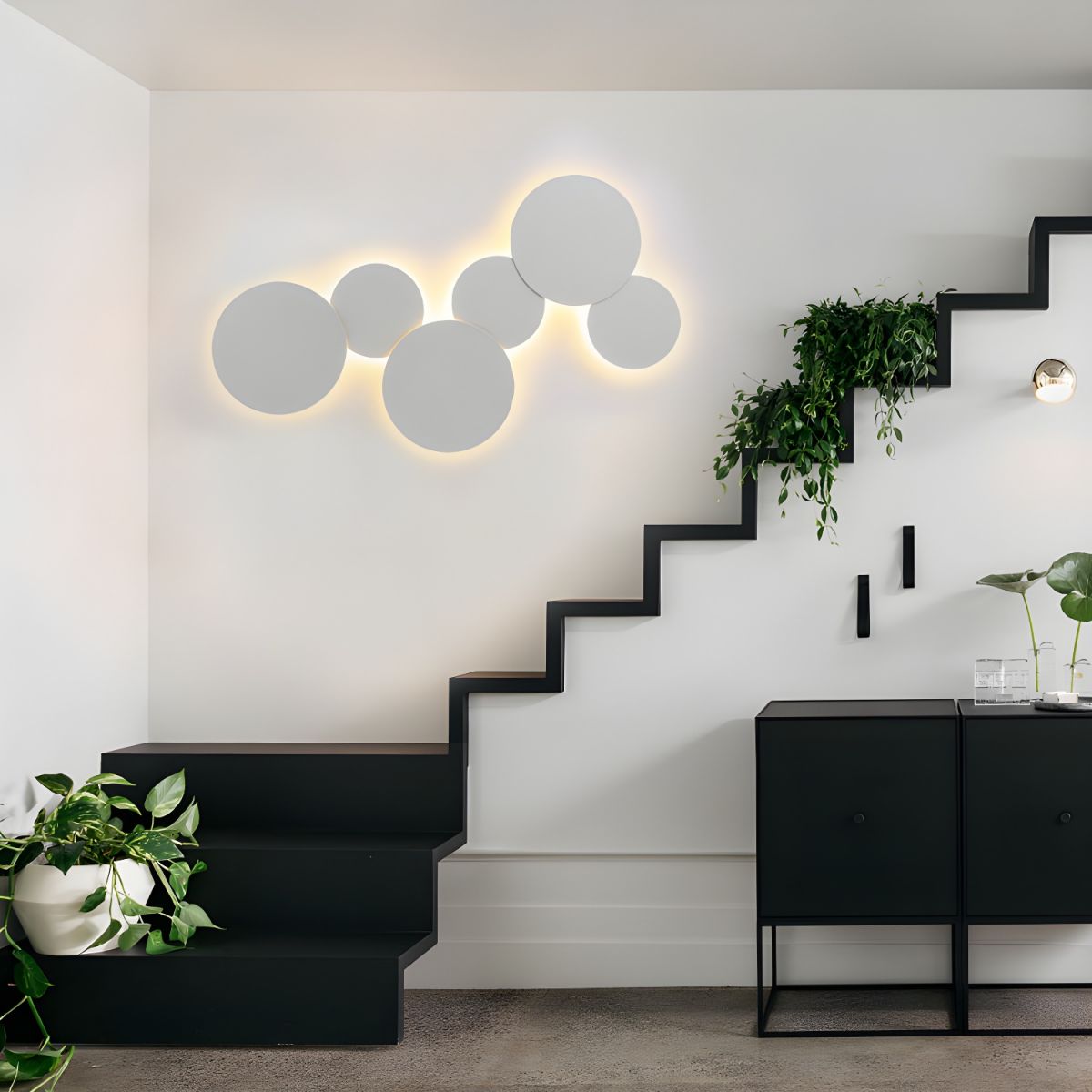 Round LED Halo Wall Light for Living Room | Minimalist