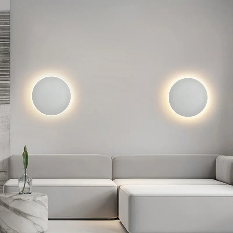Round LED Halo Wall Light for Living Room | Minimalist