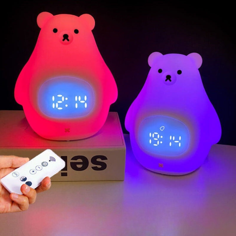 Alarm Clock Digital Bear Night Light Bedroom | LED