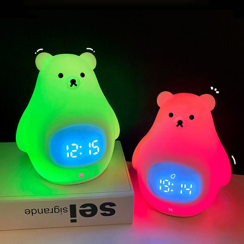 Alarm Clock Digital Bear Night Light Bedroom | LED