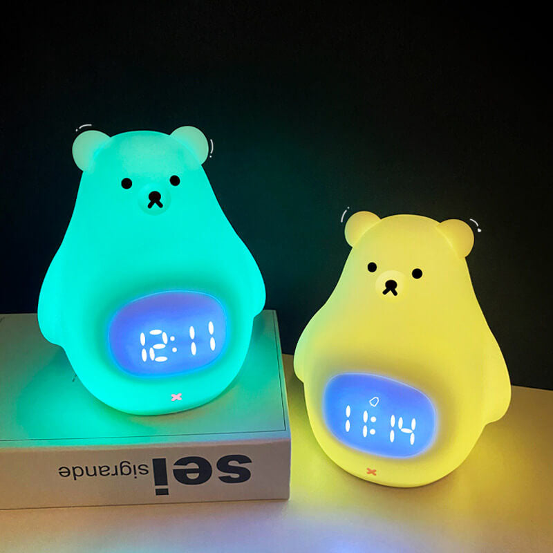 Alarm Clock Digital Bear Night Light Bedroom | LED