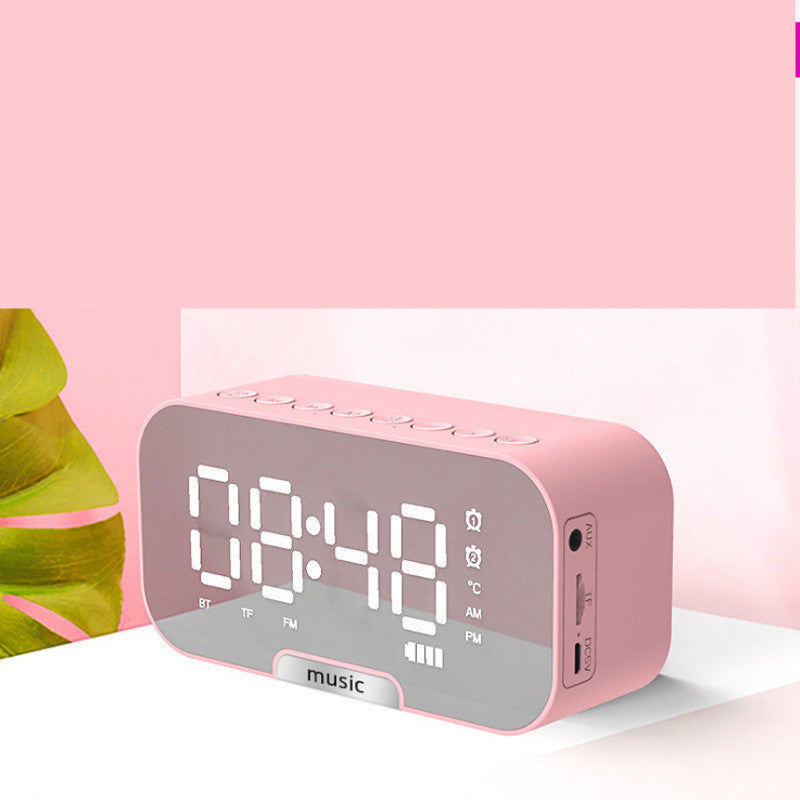 Alarm Clock Digital Mirror Display Bedroom Speaker | Modern