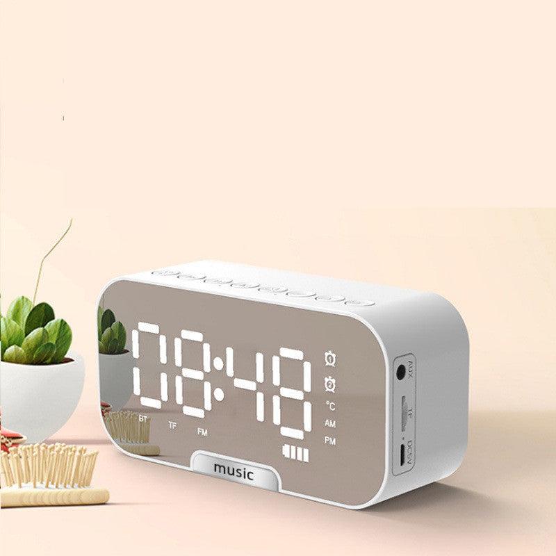 Alarm Clock Digital Mirror Display Bedroom Speaker | Modern