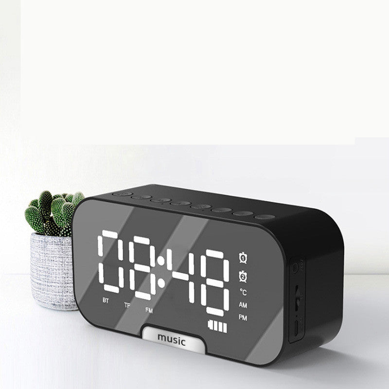 Alarm Clock Digital Mirror Display Bedroom Speaker | Modern