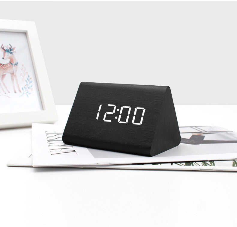 Alarm Clock Digital Wooden Bedroom Display | Modern