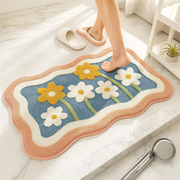 Bathroom Rug Flower Pattern | Decorative