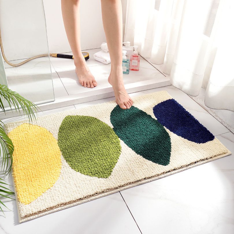 Bathroom Rug Leaf Pattern | Washable