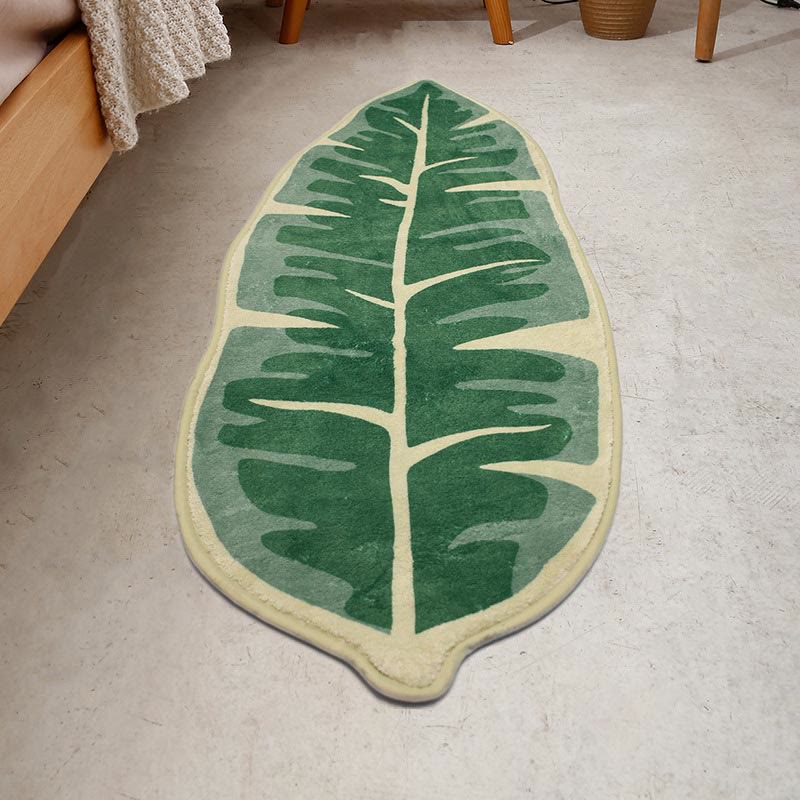 Bathroom Rug Leaf Shape | Washable
