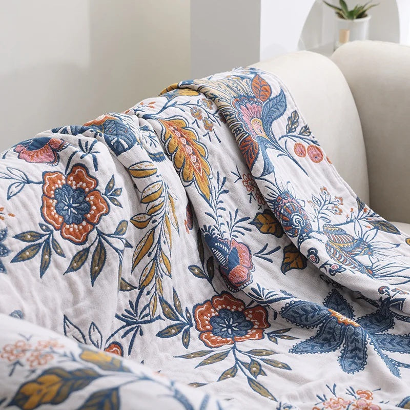 Bedroom Blanket Floral Bed Throw | Large