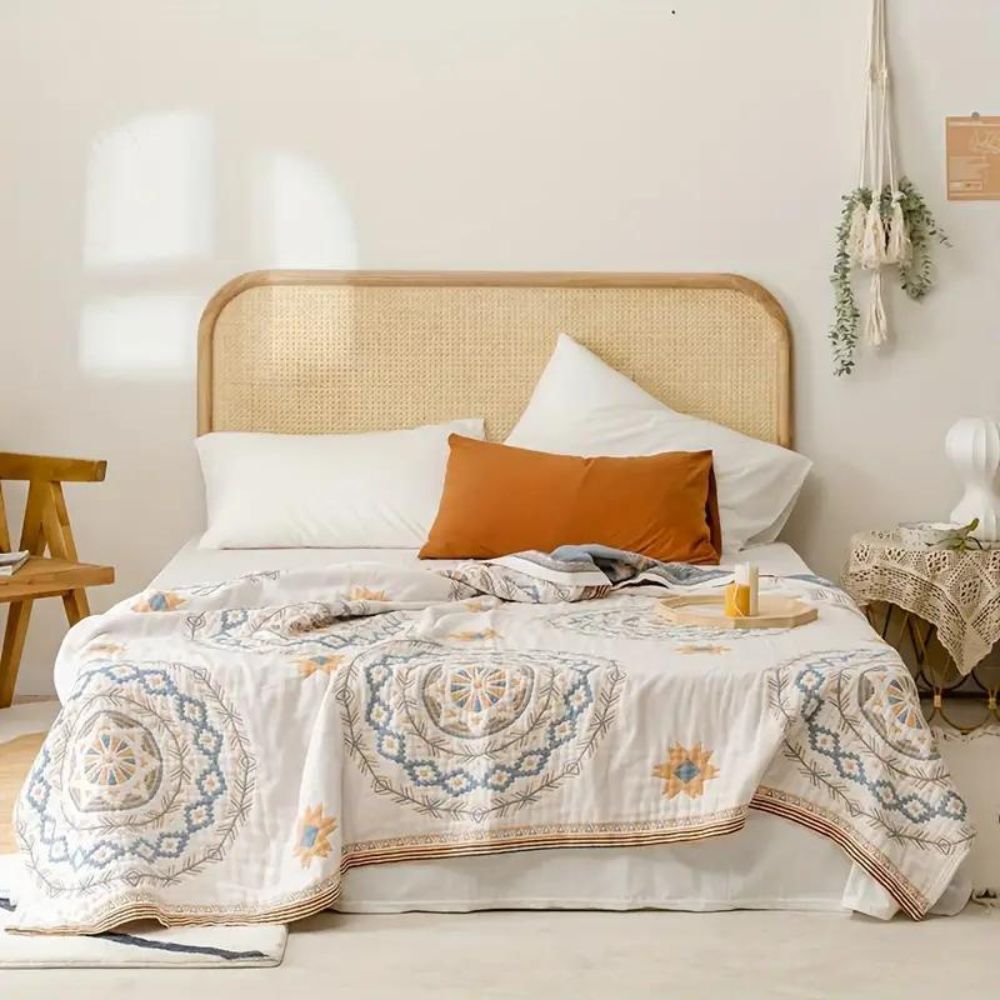 Bedroom Blanket Patterned Bed Throw | Large