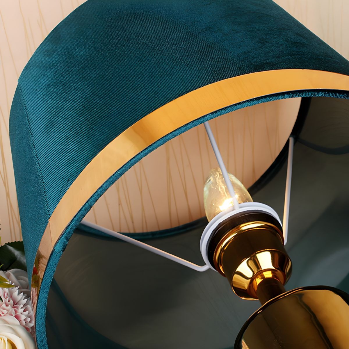 Bedside Lamp Modern Bedroom | Fabric Shade