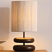 Bedside Lamp with Wooden Base & Fabric Shade | Table Light