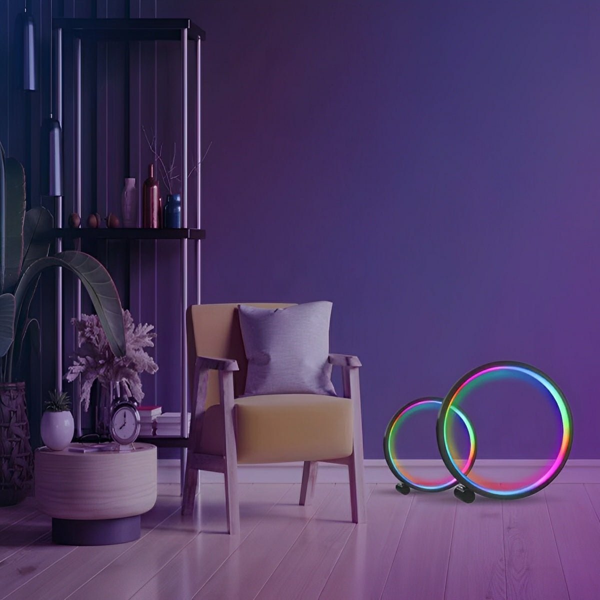 Bedside Lamps LED Bedroom | RGBIC Ring Light