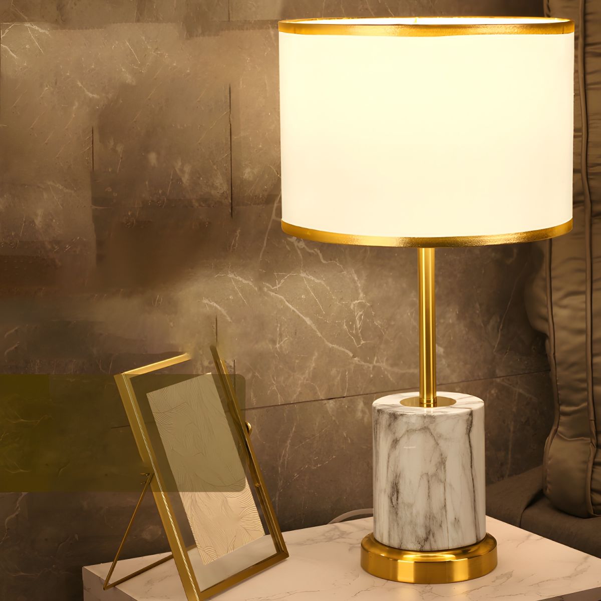 Bedside Lamps with Marble Base Design | Modern
