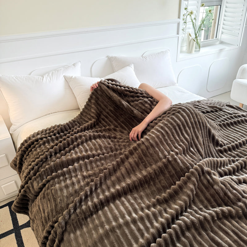 Blankets Textured Plush Throw for Sofa or Bed | Large