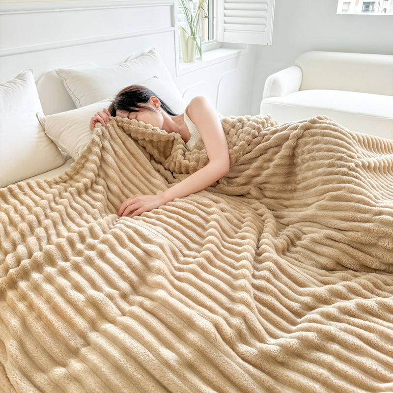 Blankets Textured Plush Throw for Sofa or Bed | Large