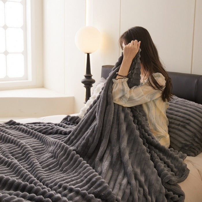 Blankets Textured Plush Throw for Sofa or Bed | Large