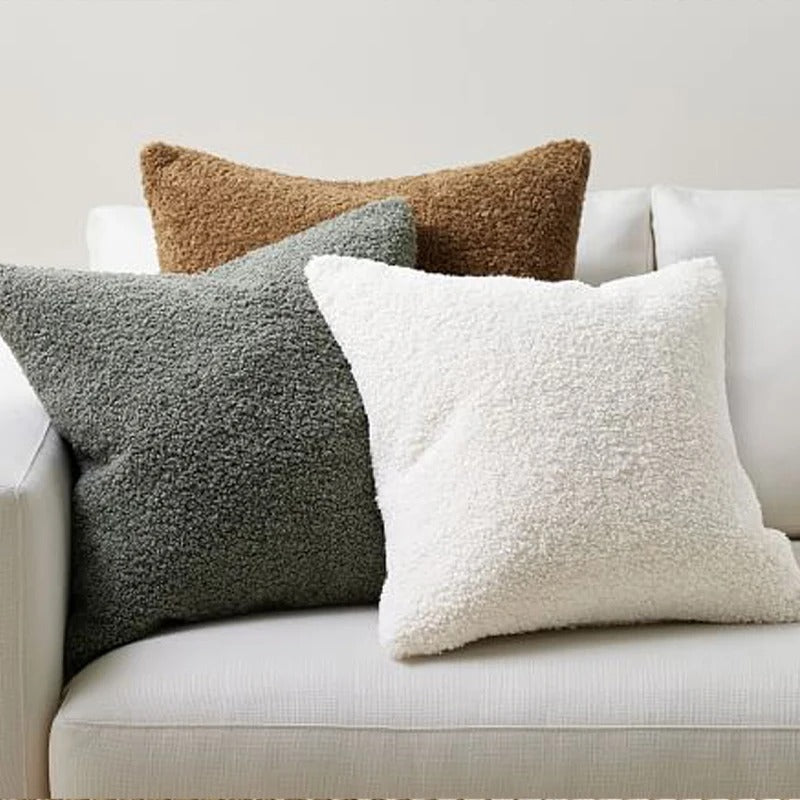 Bouclé Cushions Cover for Living Spaces | Minimalist