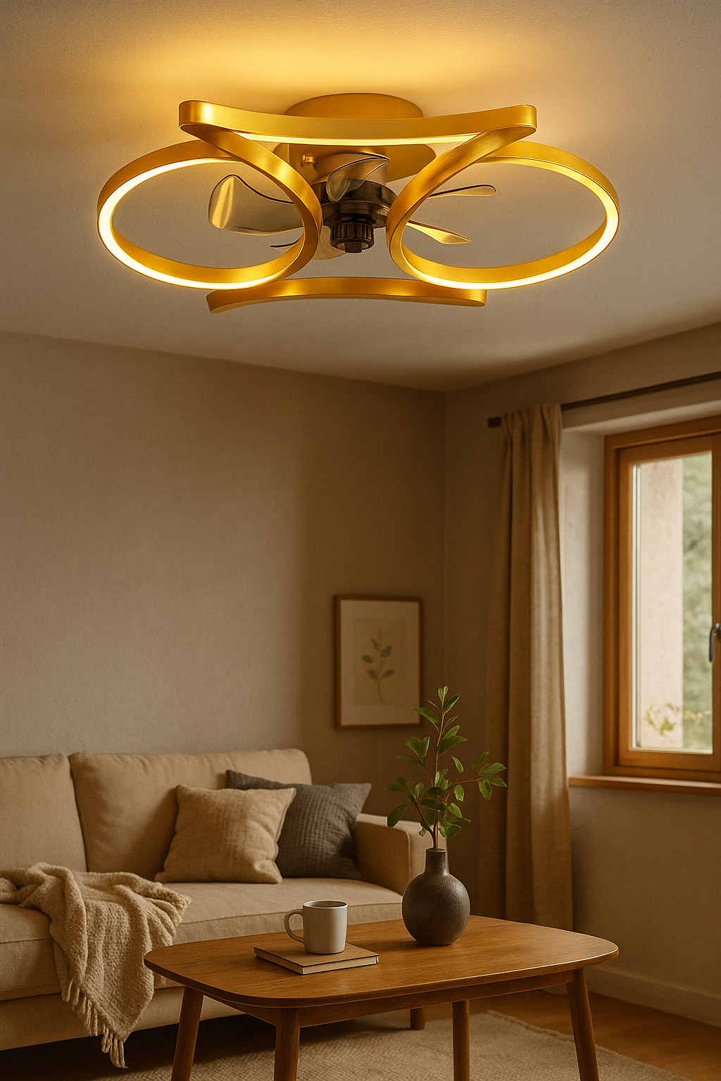 Ceiling Light LED Fan Living Room | Flush Mount