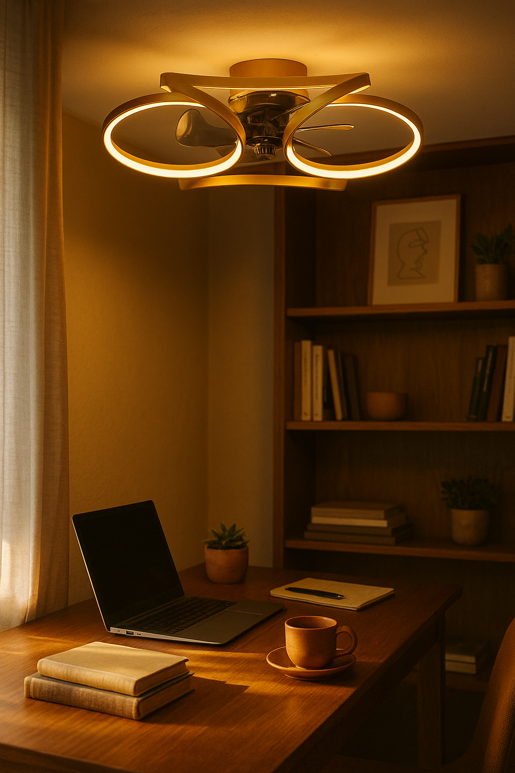 Ceiling Light LED Fan Living Room | Flush Mount
