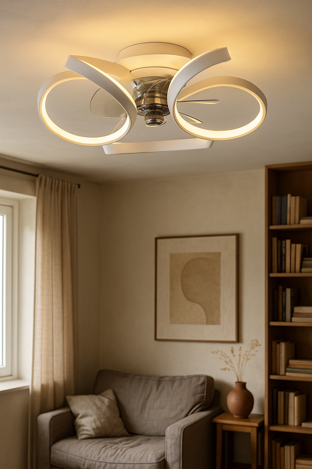 Ceiling Light LED Fan Living Room | Flush Mount