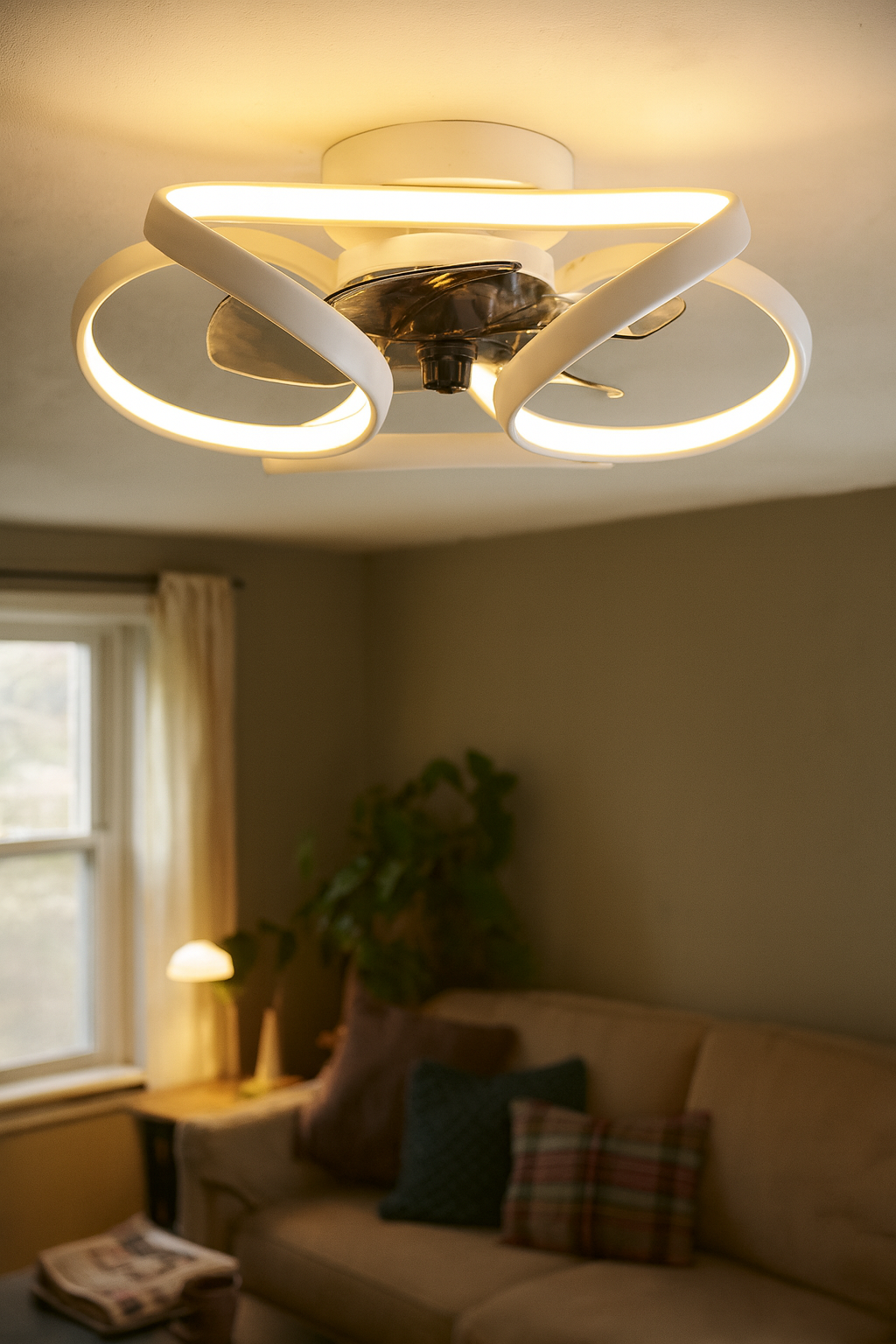 Ceiling Light LED Fan Living Room | Flush Mount