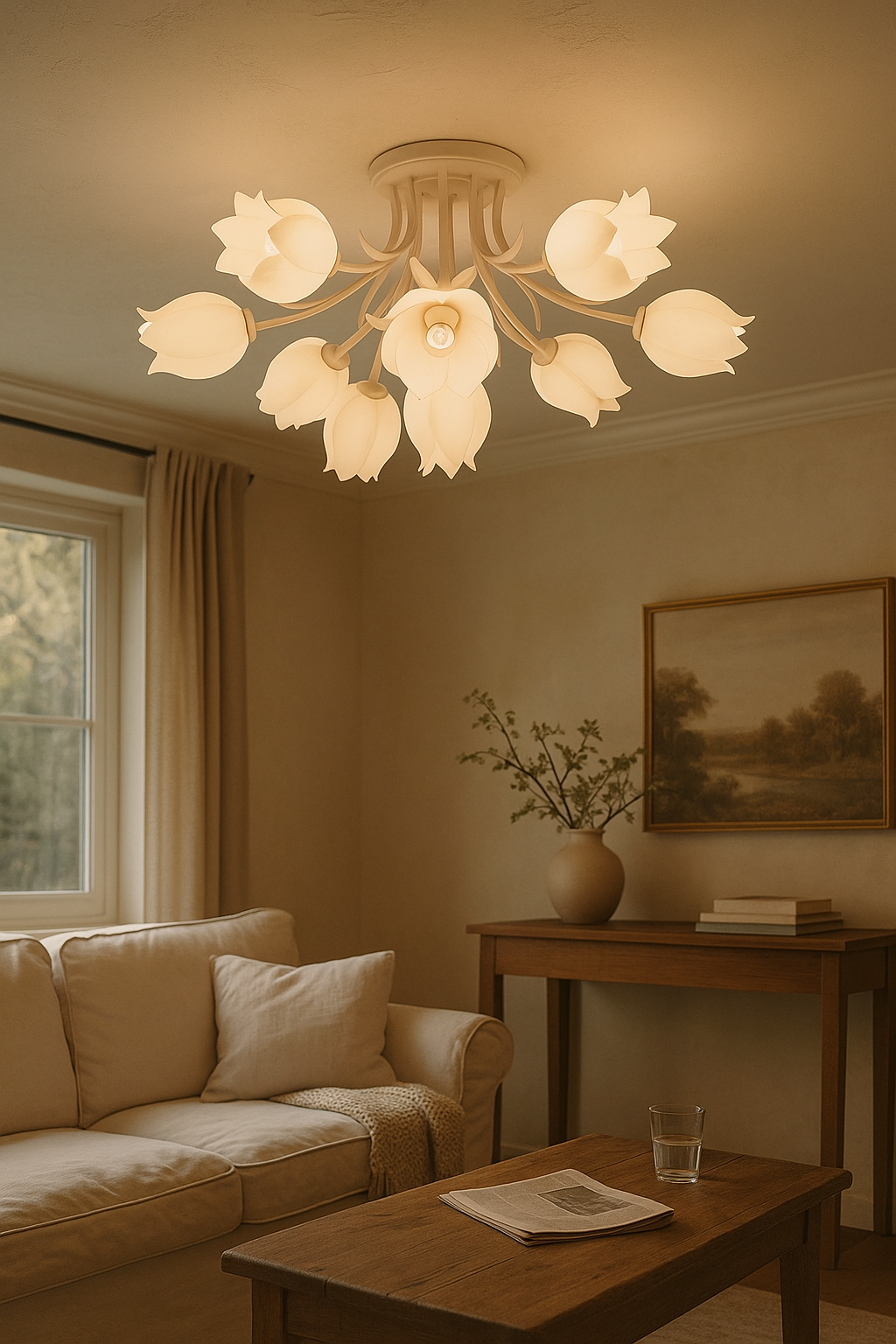 Ceiling Lights LED Floral Living Room | Semi-Flush