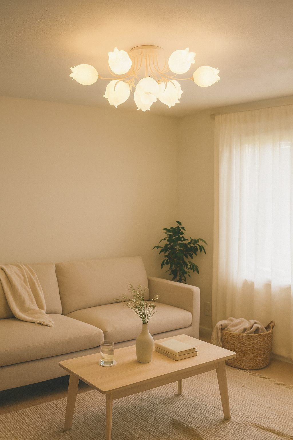 Ceiling Lights LED Floral Living Room | Semi-Flush