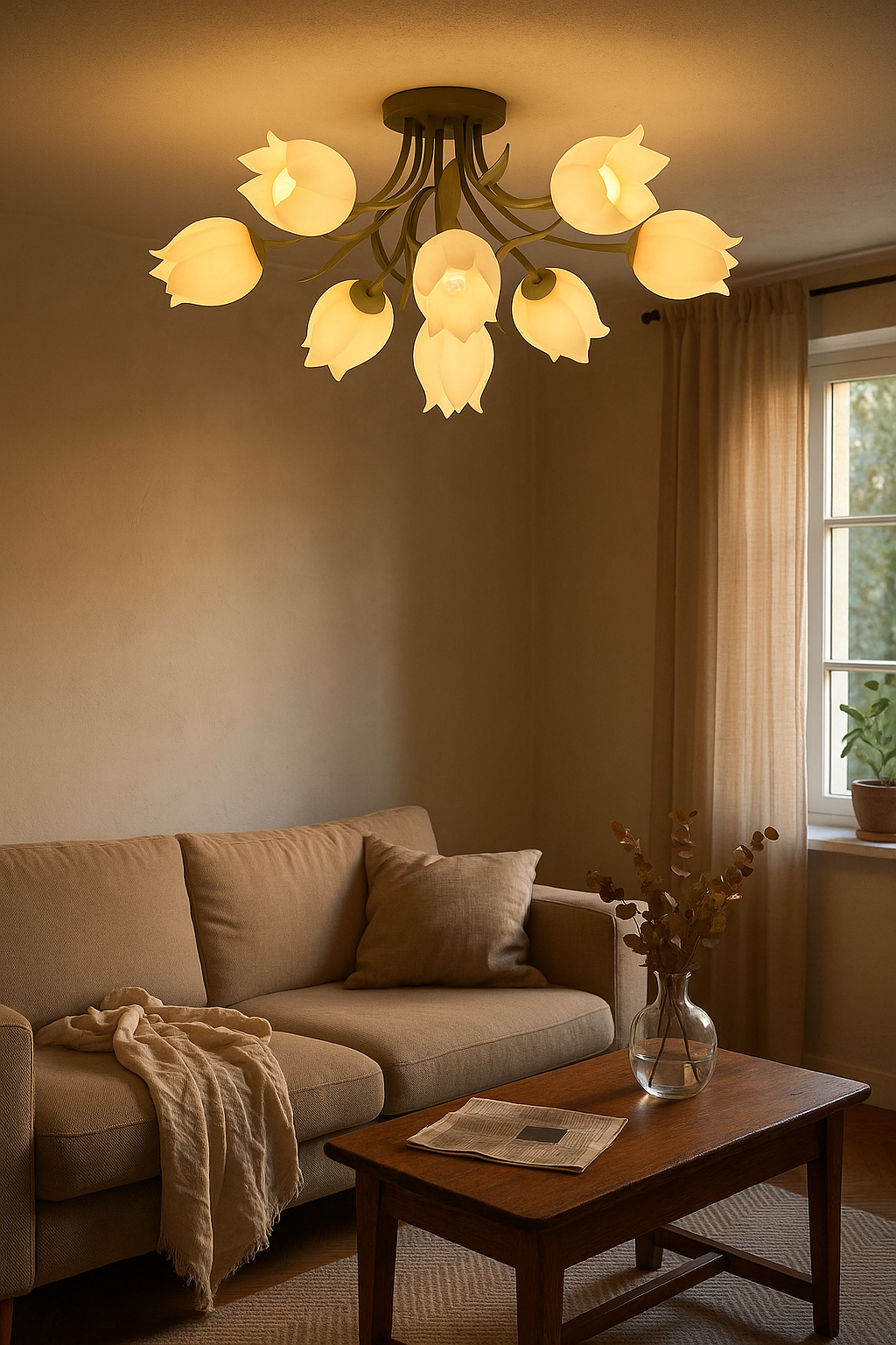 Ceiling Lights LED Floral Living Room | Semi-Flush