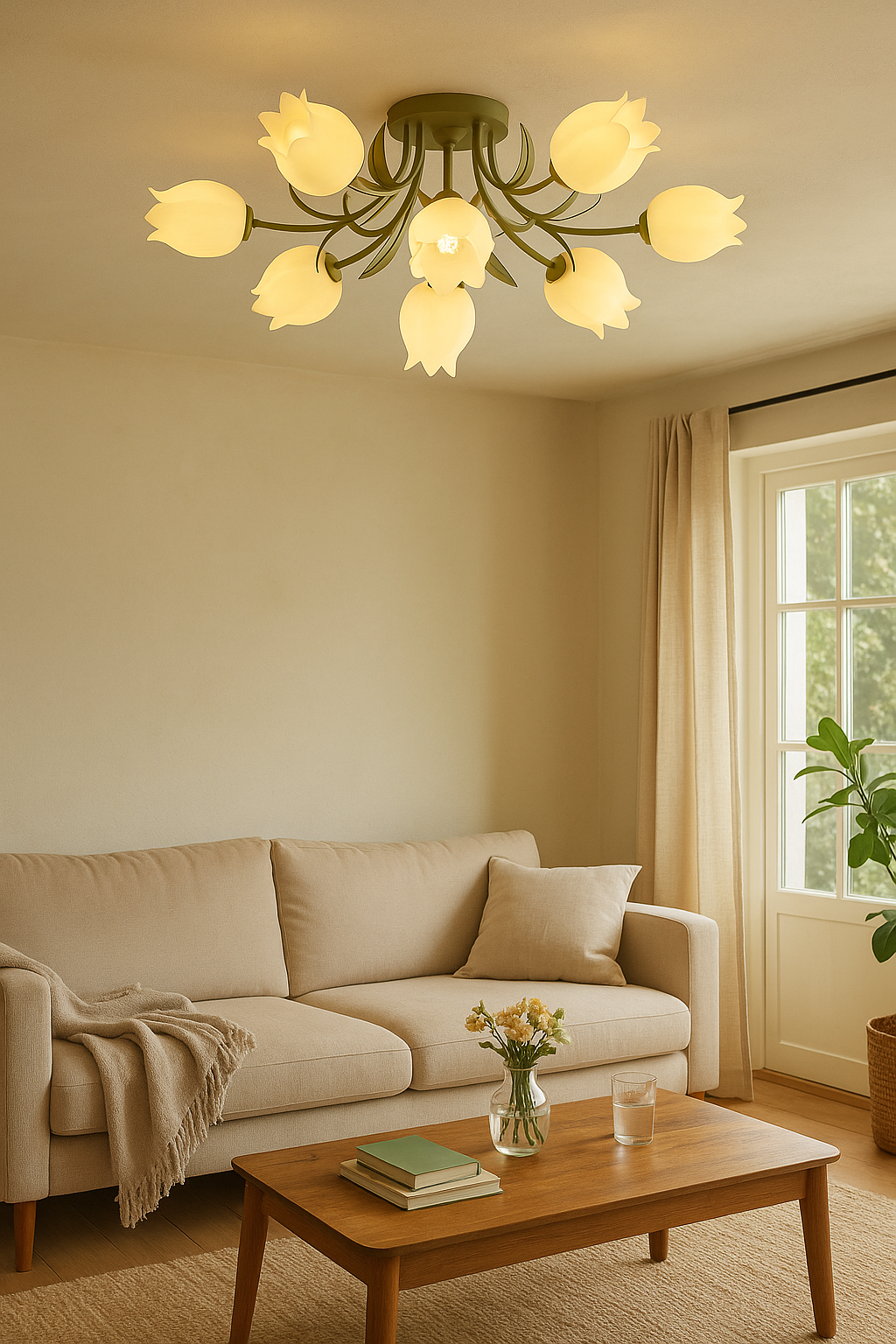 Ceiling Lights LED Floral Living Room | Semi-Flush