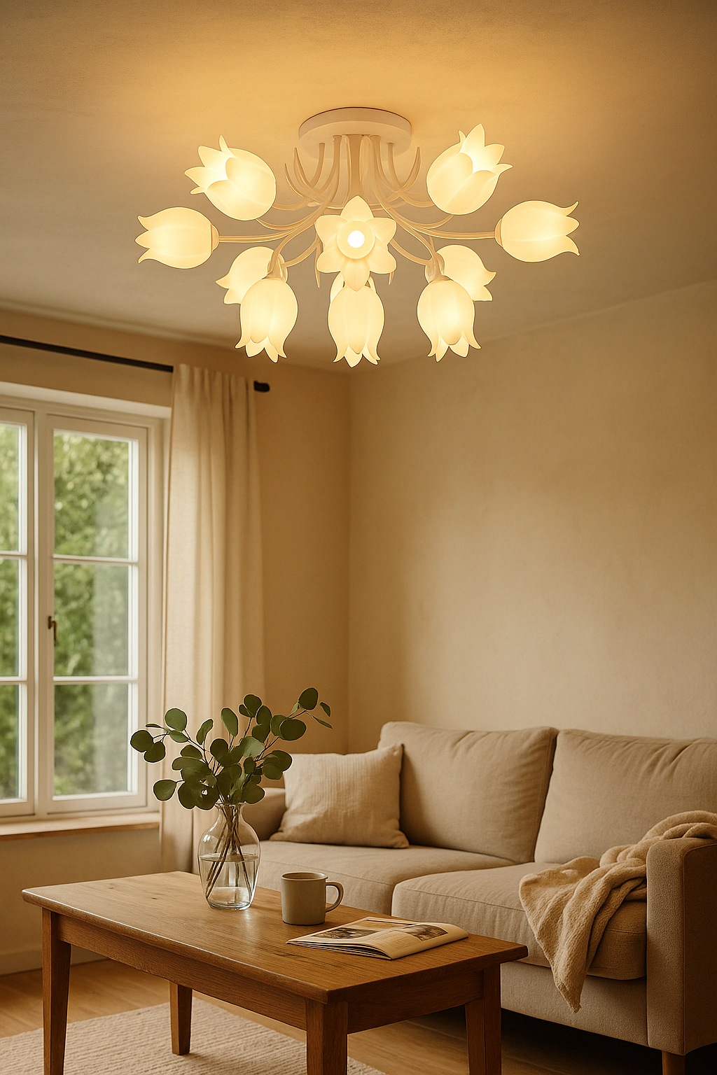 Ceiling Lights LED Floral Living Room | Semi-Flush