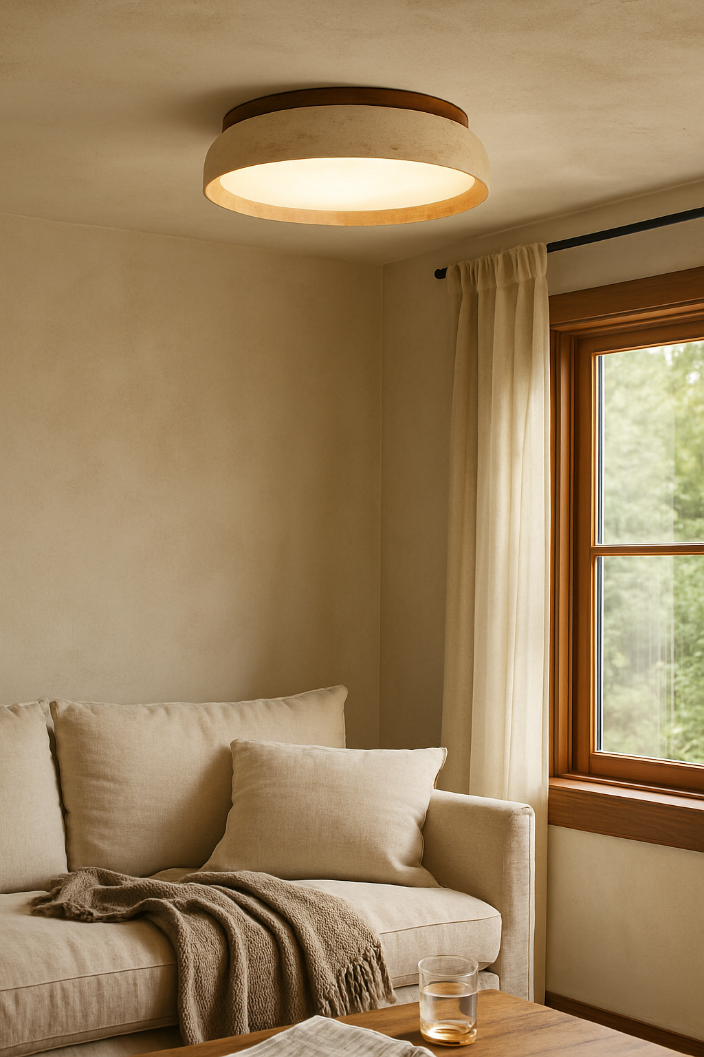 Ceiling Lights LED Wood Living Room | Flush Mount