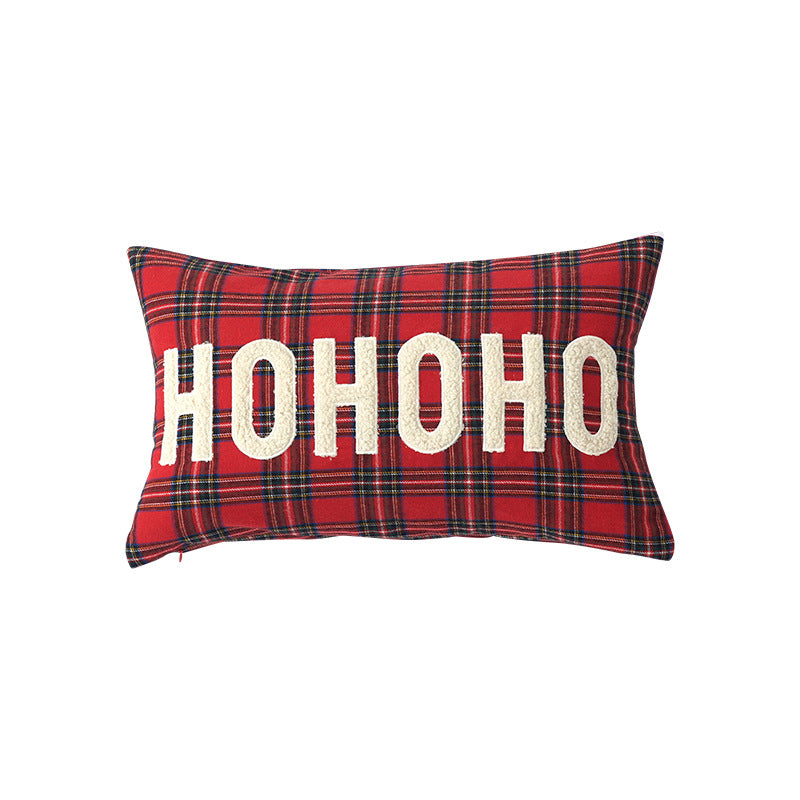 Christmas Cushion with HOHOHO Text for Sofa or Living Room | Festive Decor