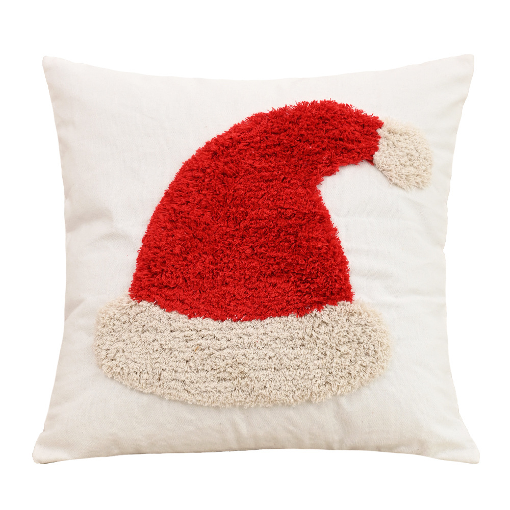 Christmas Cushion with Santa Hat Motif for Sofa or Living Room | Festive Decor