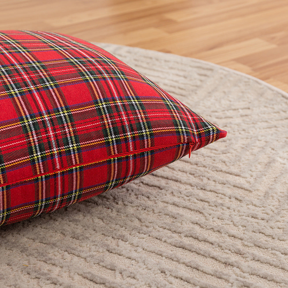 Christmas Cushion with Tartan Pattern for Sofa or Living Room | Festive Decor