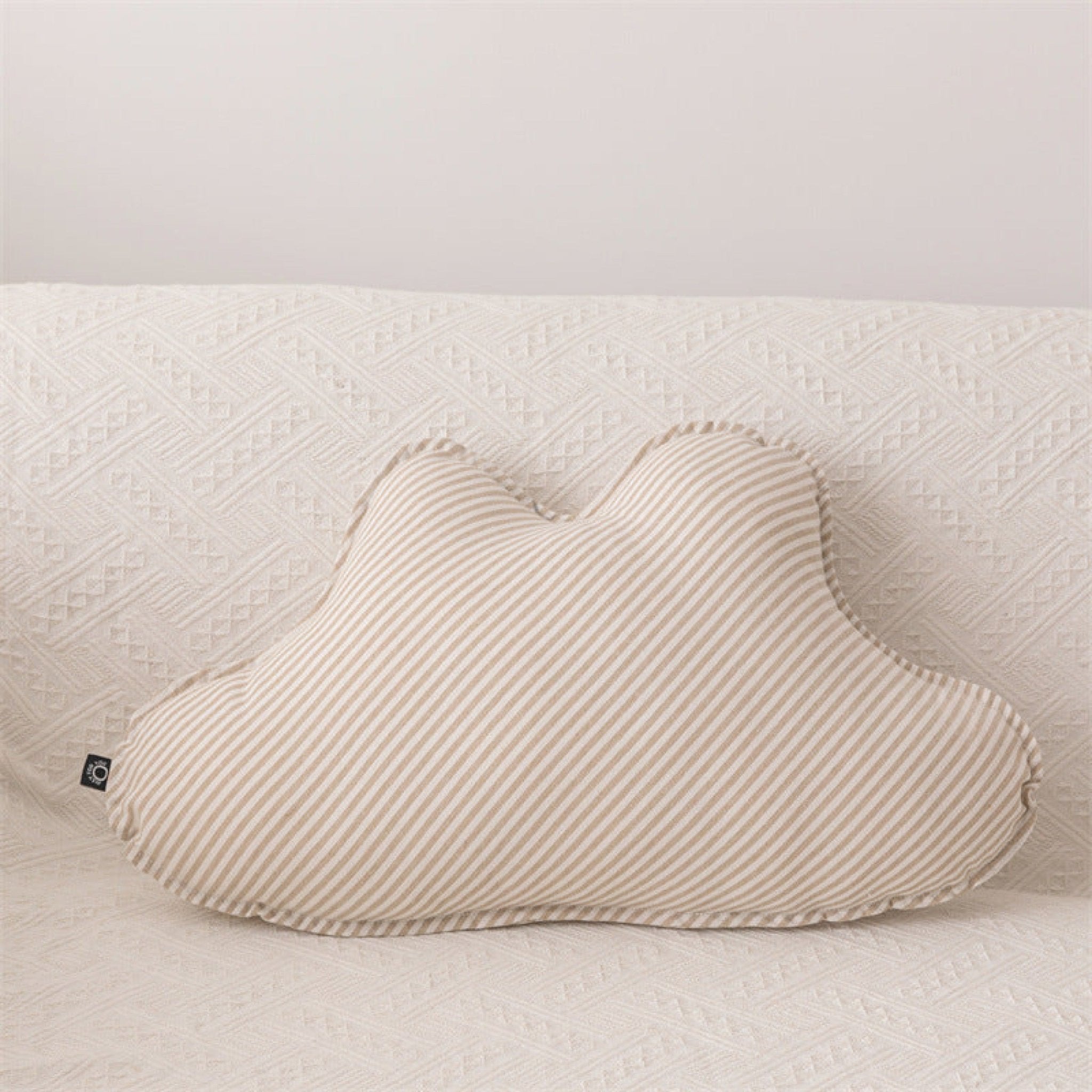 Cuddle Cushion Star Moon Couch | Striped Beige