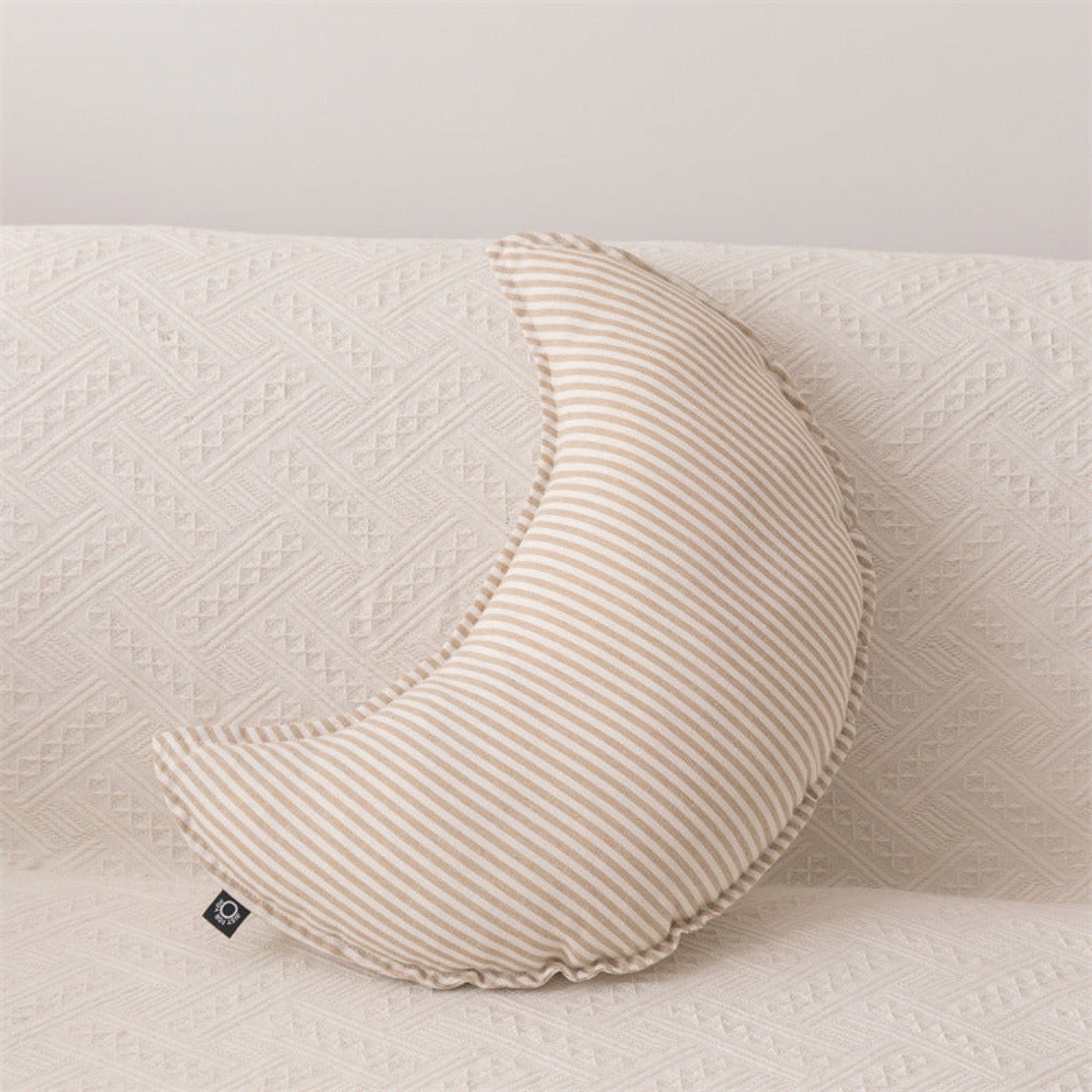 Cuddle Cushion Star Moon Couch | Striped Beige