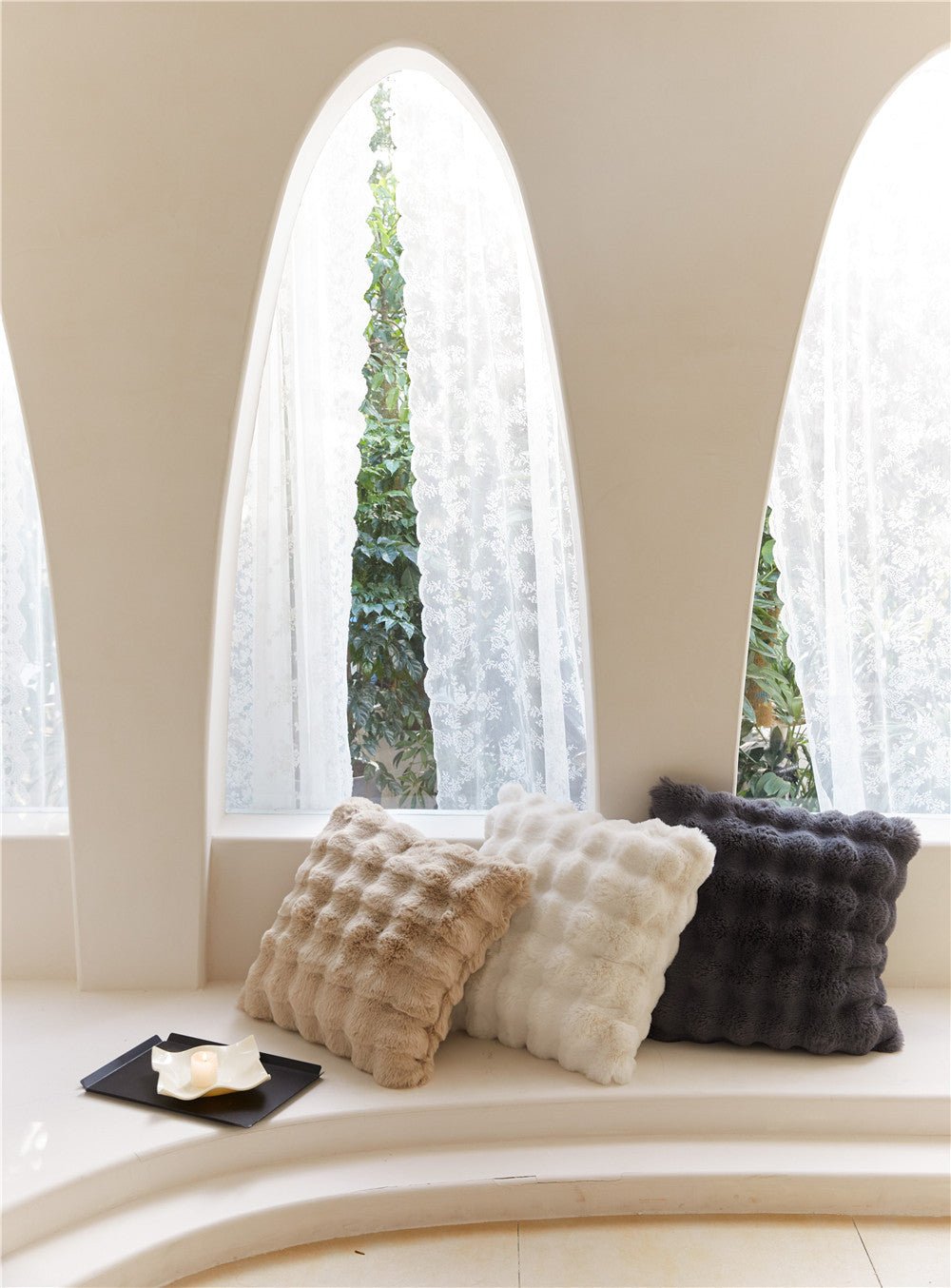Cuddle Cushions Square Textured Couch | Neutral