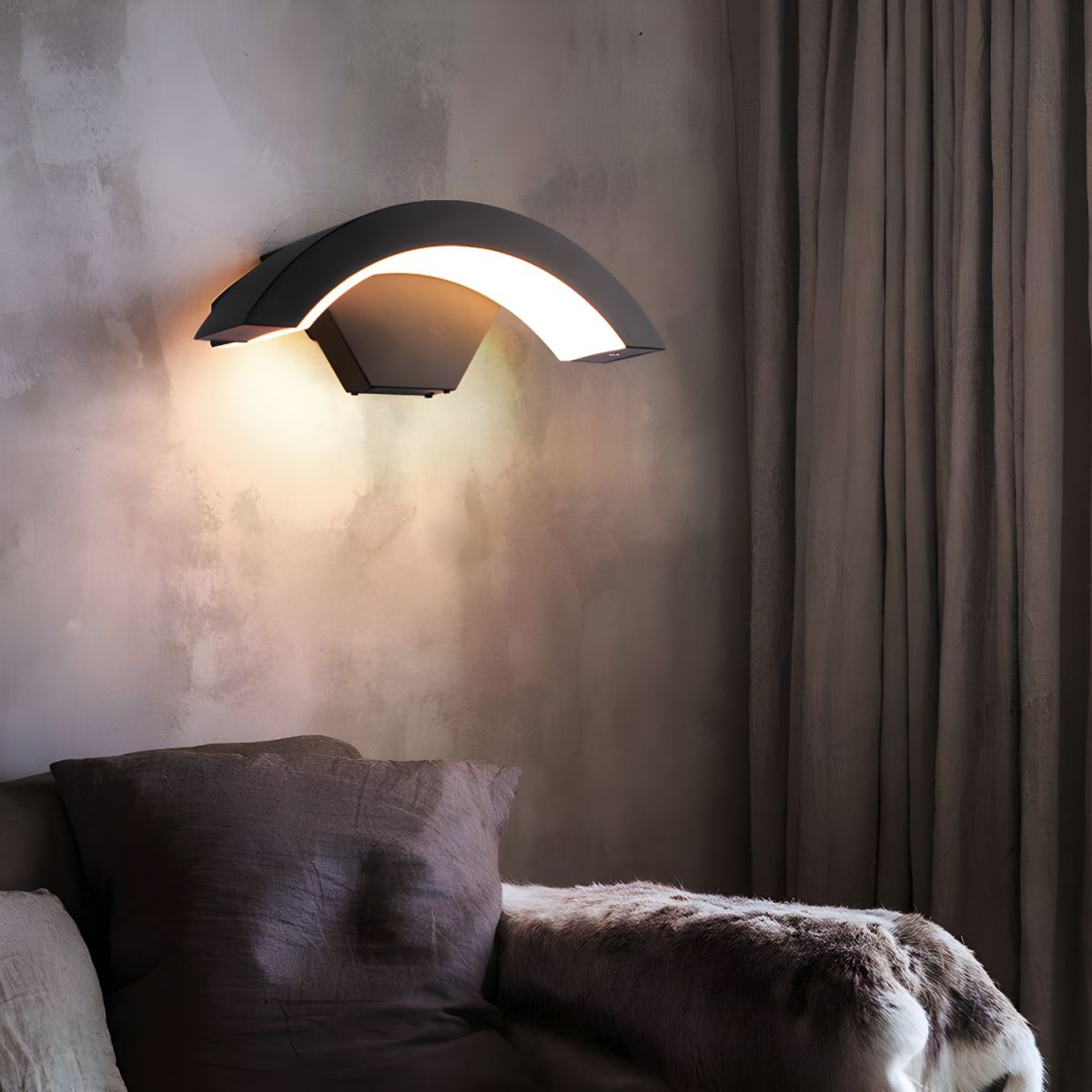 Curved Outdoor Wall Light for Exterior Walls | LED
