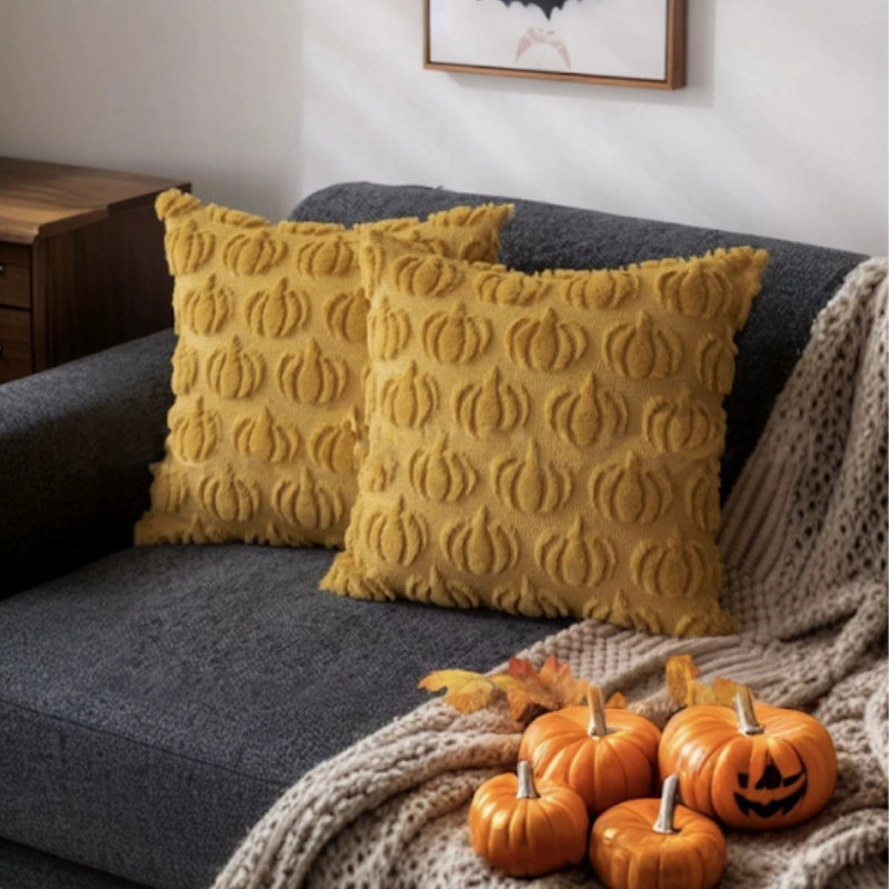 Cushions Cover Pumpkin Textured Couch | Autumn