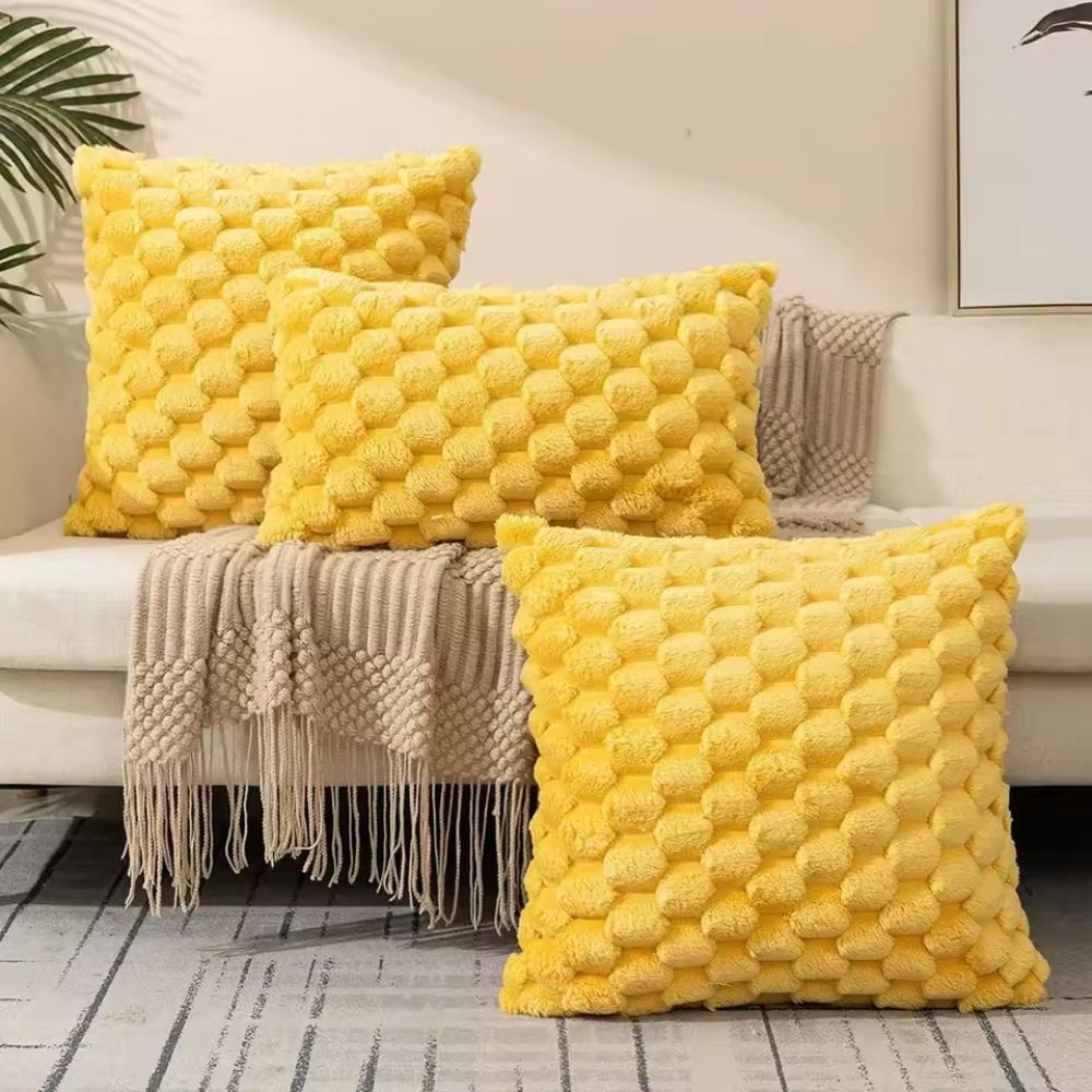 Cushions Cover Textured Sofa | Living Room