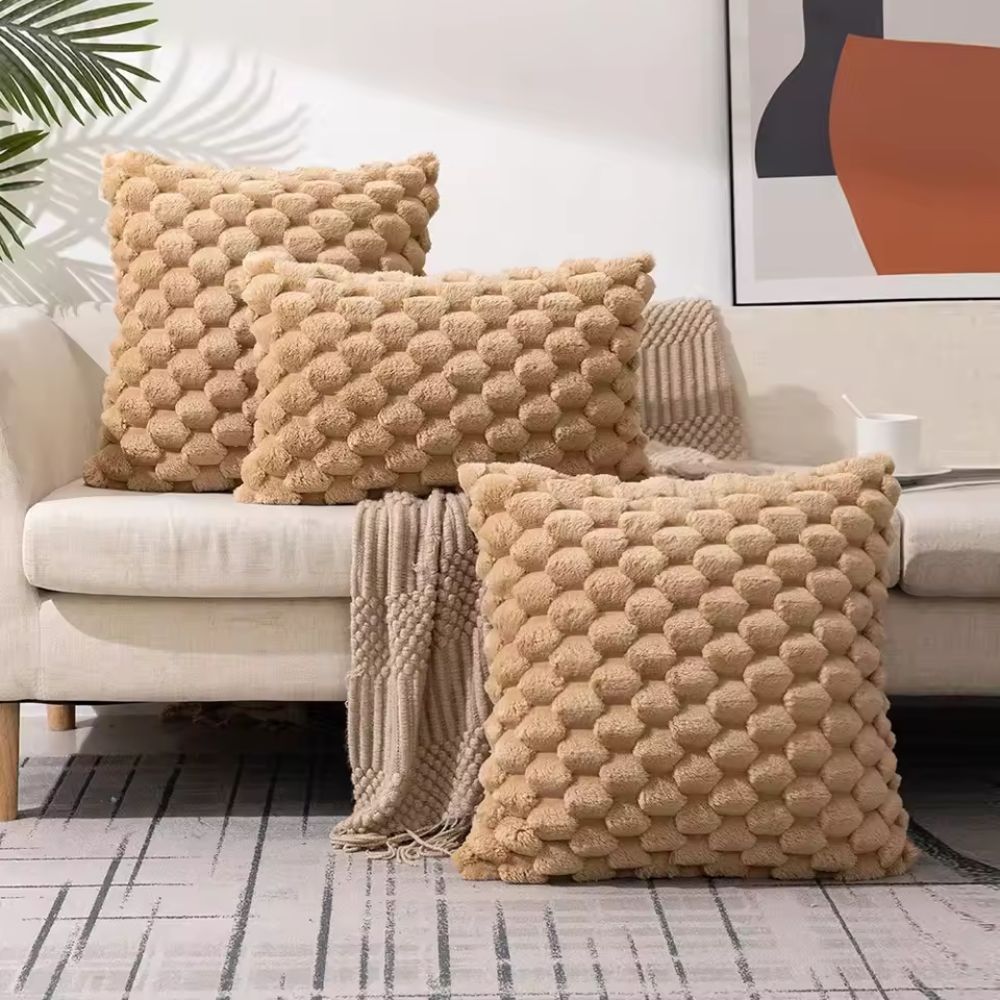 Cushions Cover Textured Sofa | Living Room