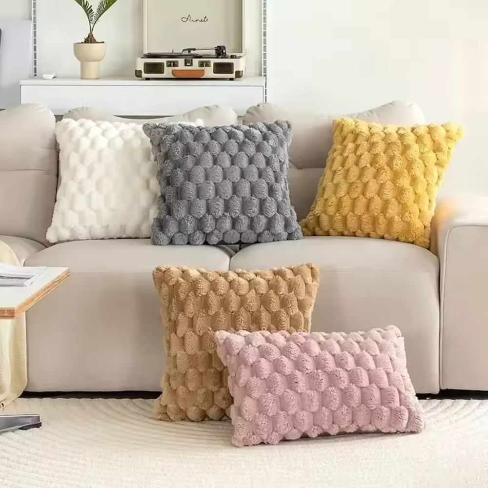 Cushions Cover Textured Sofa | Living Room