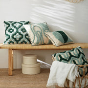 Cushions Cover for Sofa | Textured Green Pattern Design