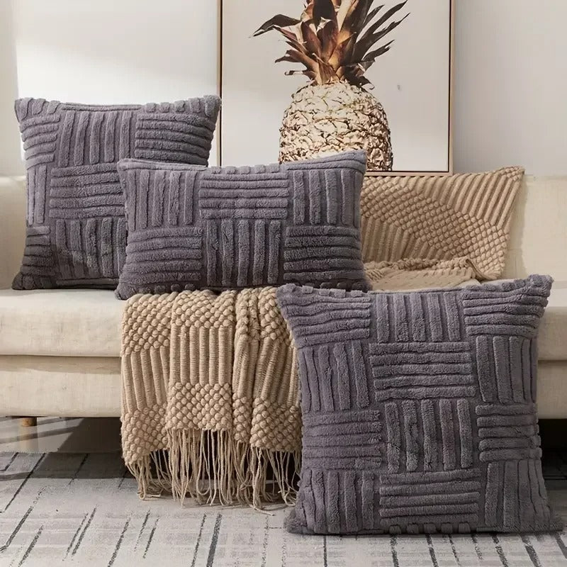 Cushions Cover with Raised Textured Pattern for Sofa or Couch | Decorative