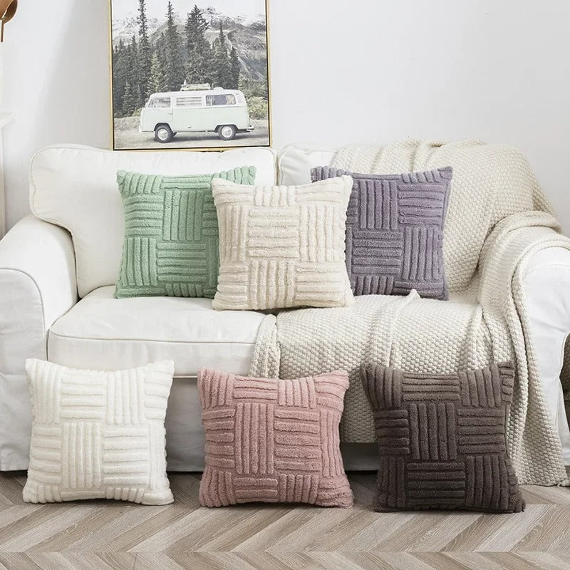 Cushions Cover with Raised Textured Pattern for Sofa or Couch | Decorative