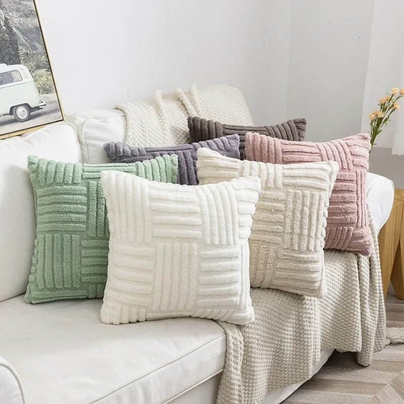 Cushions Cover with Raised Textured Pattern for Sofa or Couch | Decorative