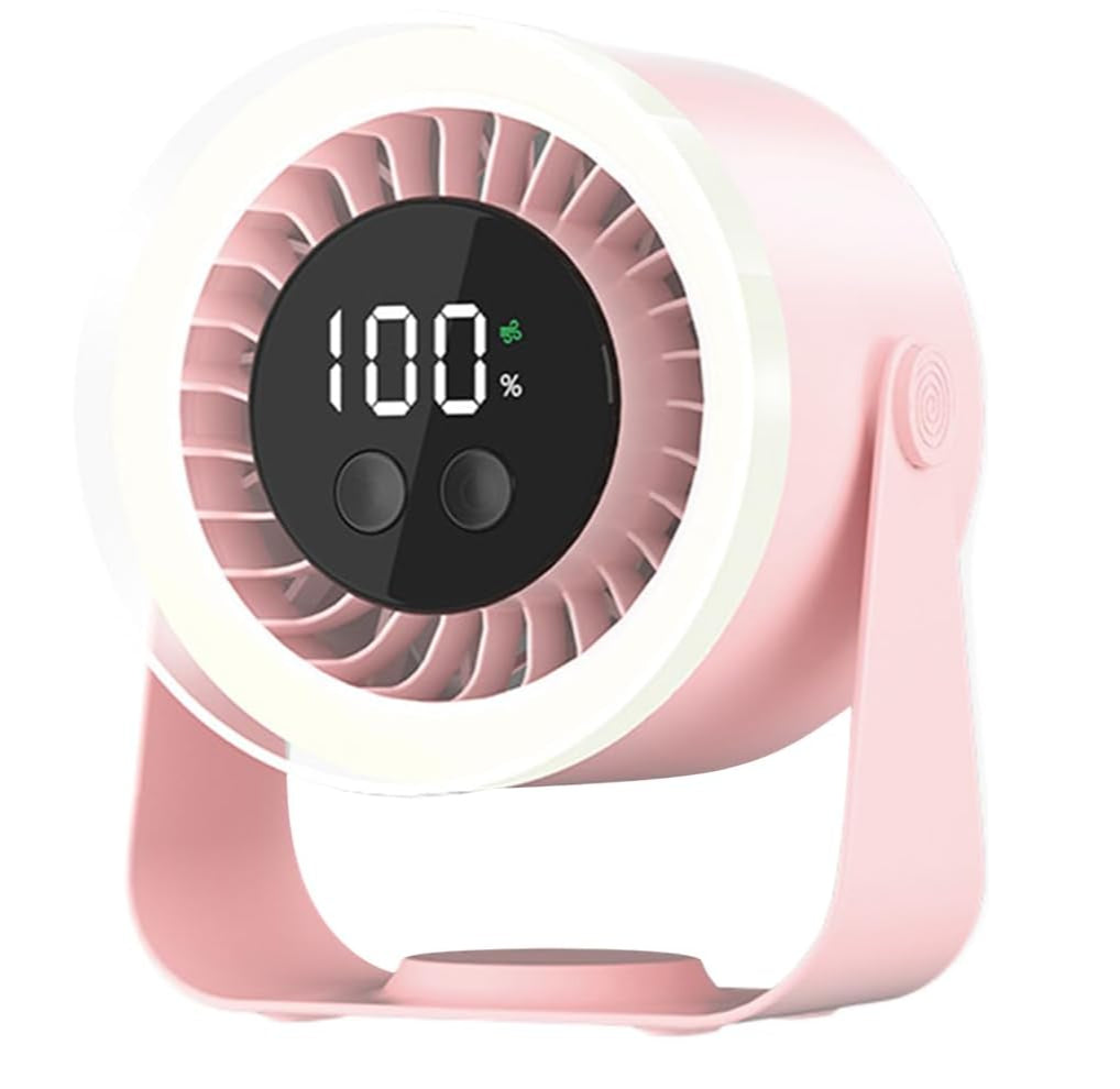 Desk Fan Rechargeable Bedroom | LED Display