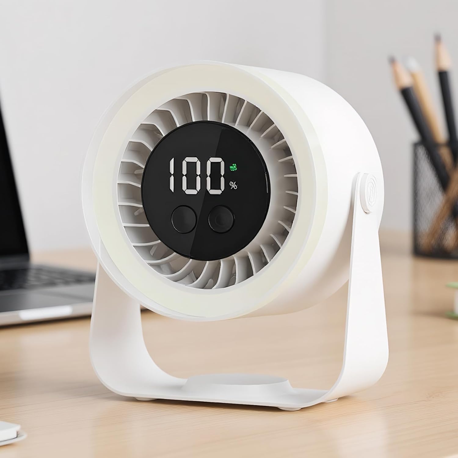 Desk Fan Rechargeable Bedroom | LED Display