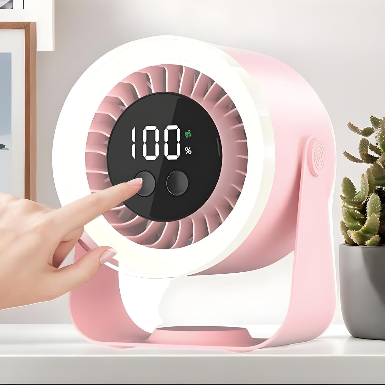 Desk Fan Rechargeable Bedroom | LED Display